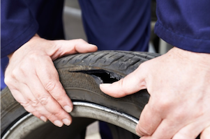 Cut tire